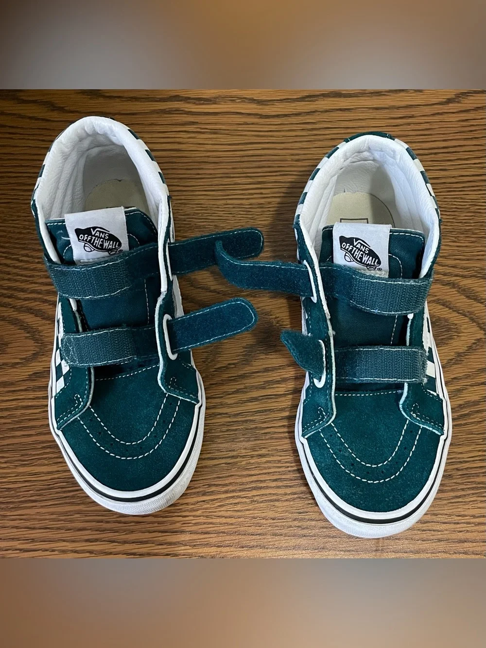 Vans Teal Suede Velcro High-Top Sneakers